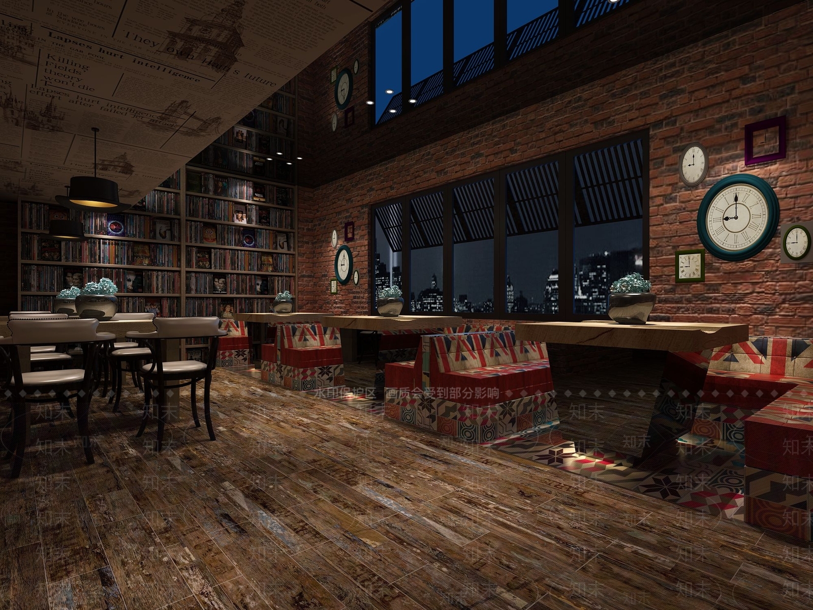 工业风复古餐厅3D模型下载【ID:1116126905】