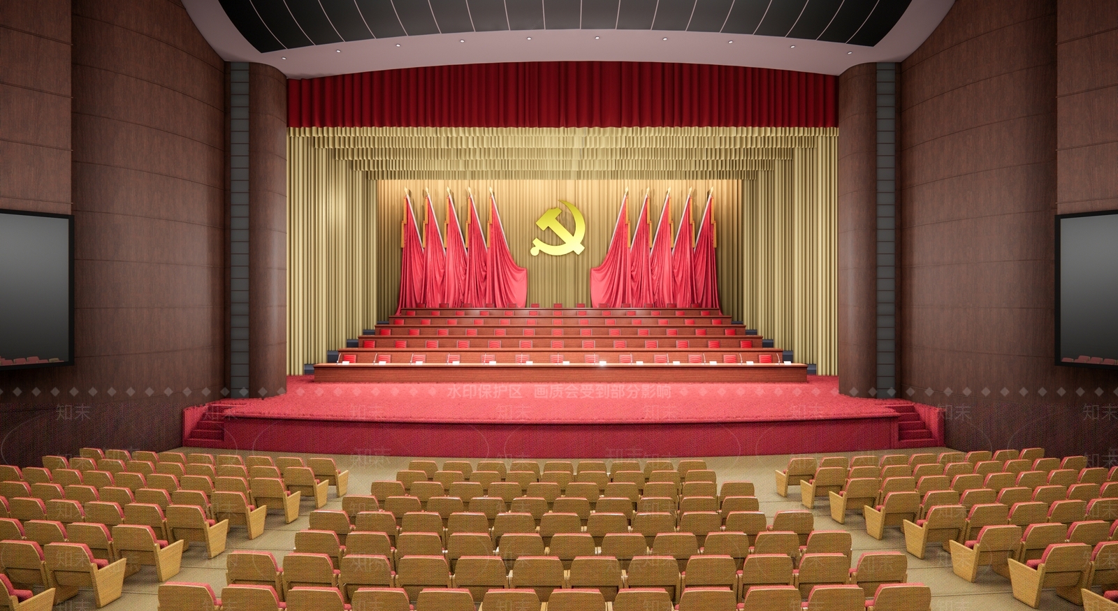 中式报告厅SU模型下载【ID:1116132592】