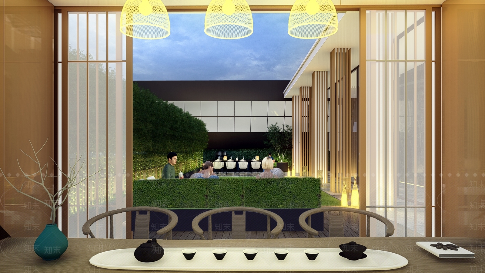 现代屋顶花园SU模型下载【ID:1116136853】