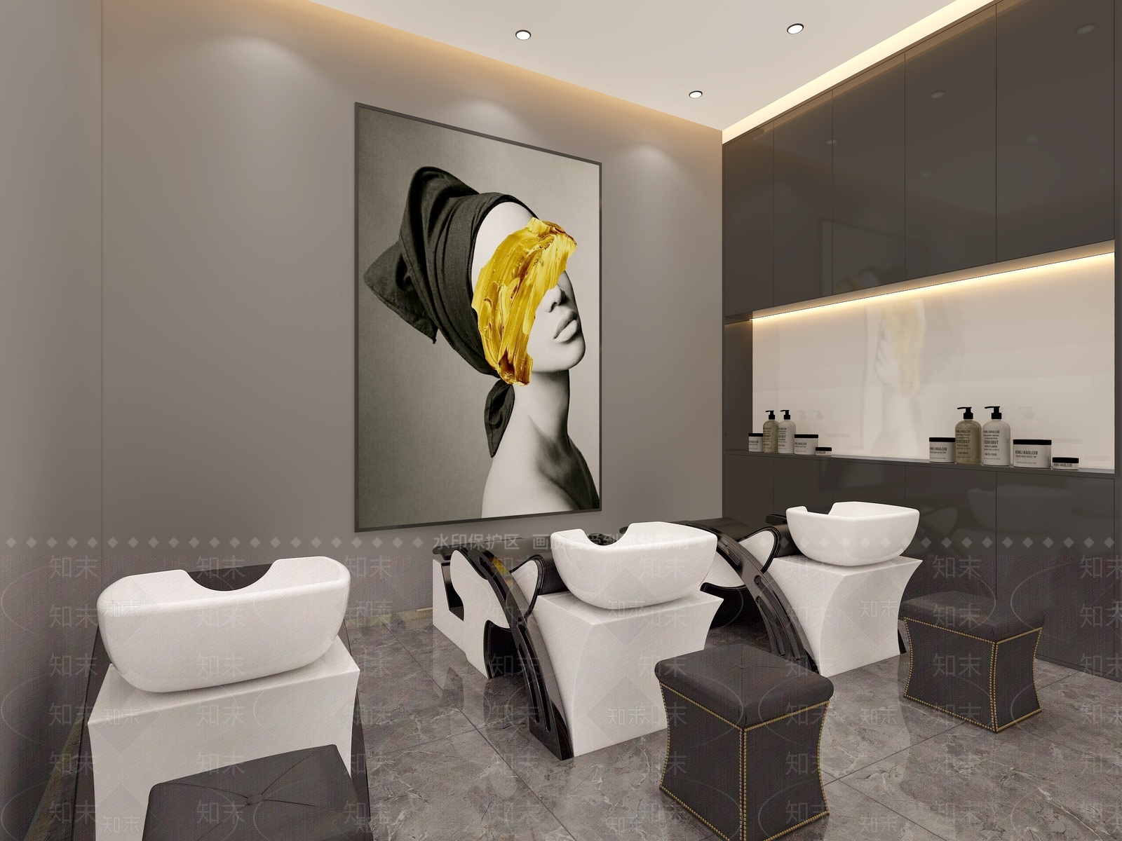 现代美容美发店3D模型下载【ID:1116137643】