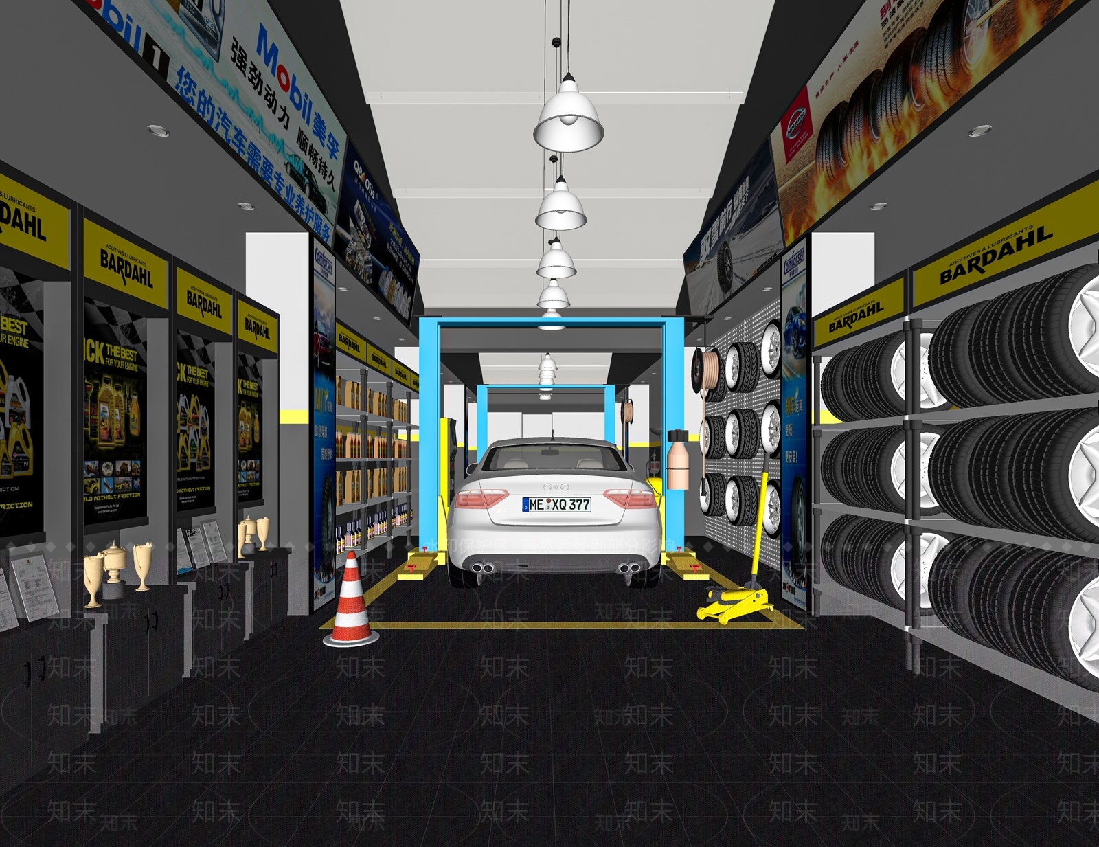 现代汽车维修店SU模型下载【ID:1116150180】