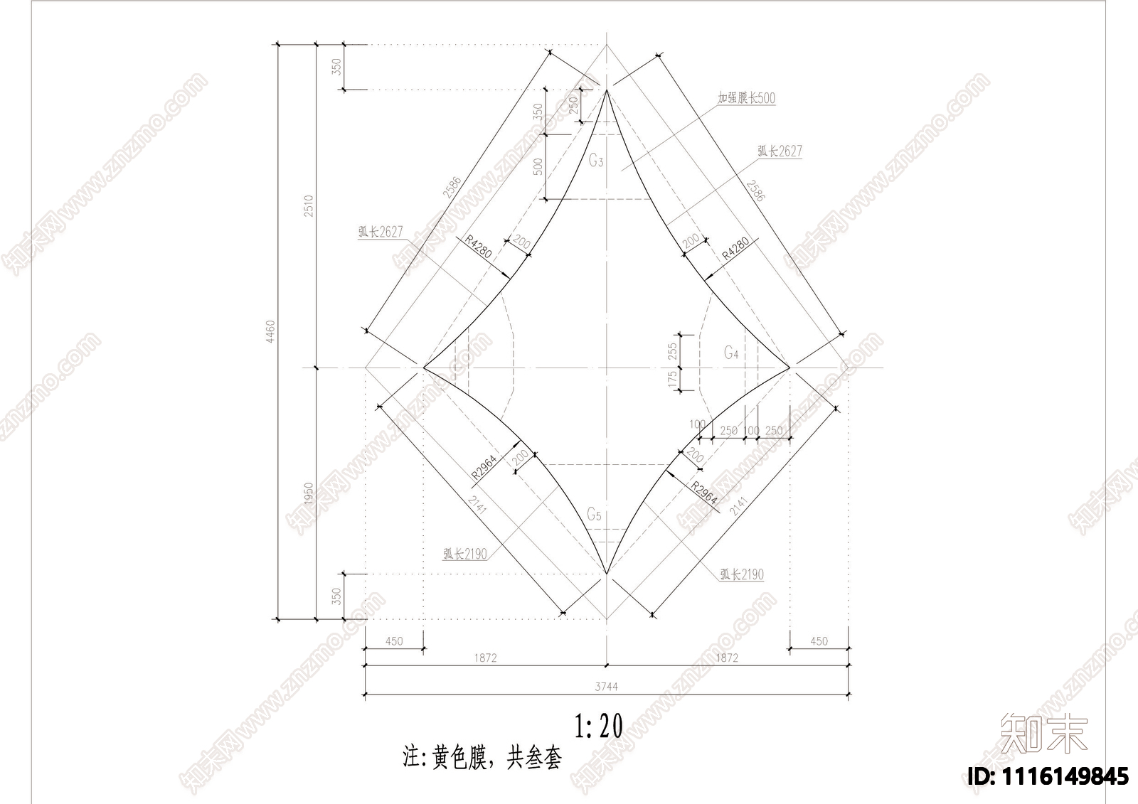 天骄帐篷详图施工图施工图下载【ID:1116149845】
