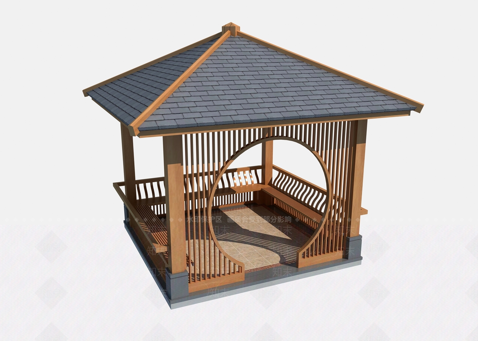 新中式亭子3D模型下载【ID:1116161916】