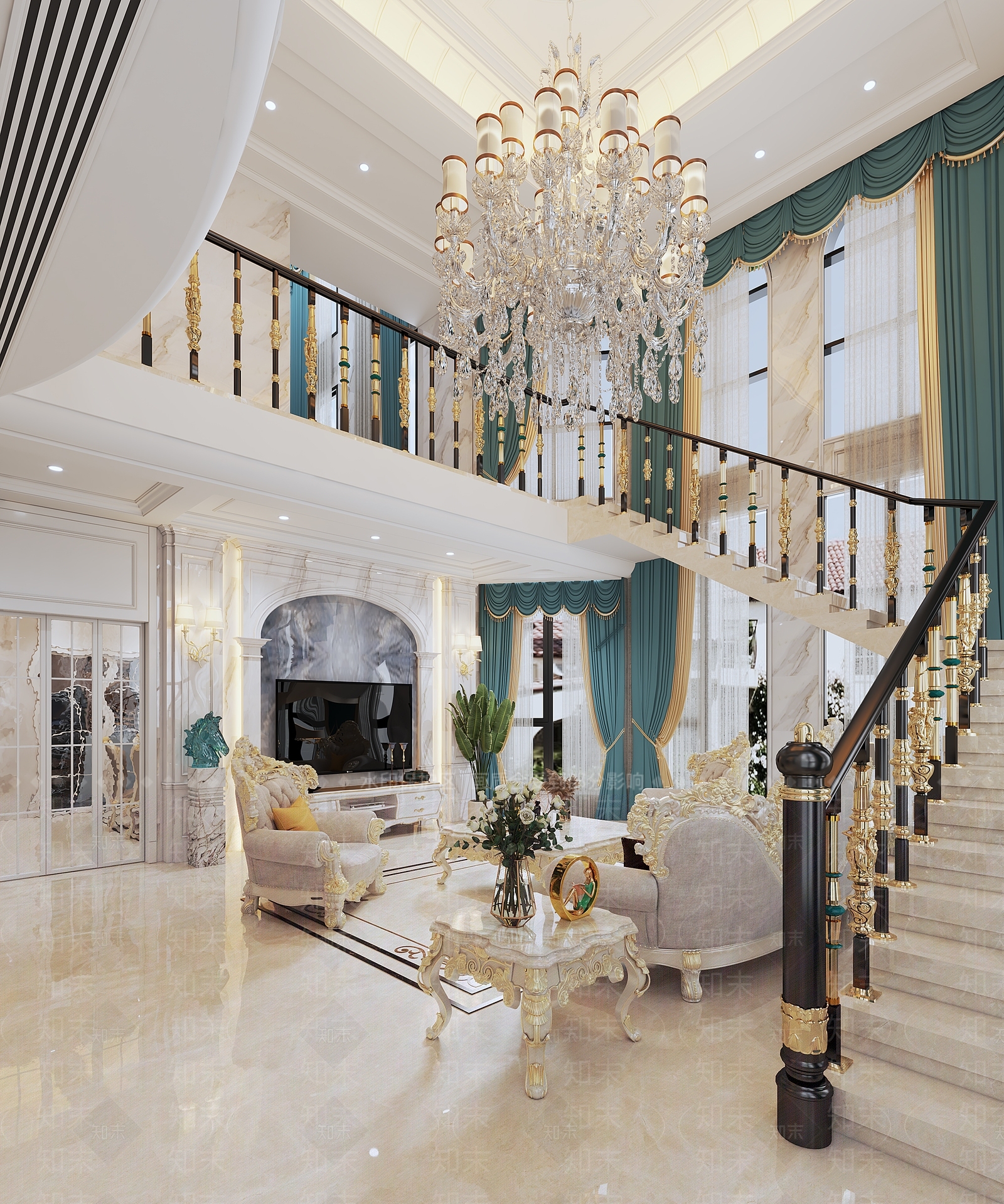 欧式古典客餐厅3D模型下载【ID:1116164833】