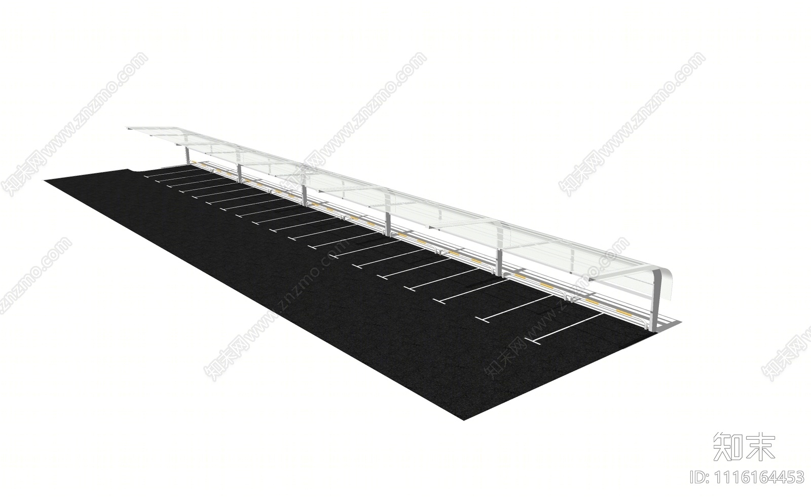 现代非机动车停车棚SU模型下载【ID:1116164453】