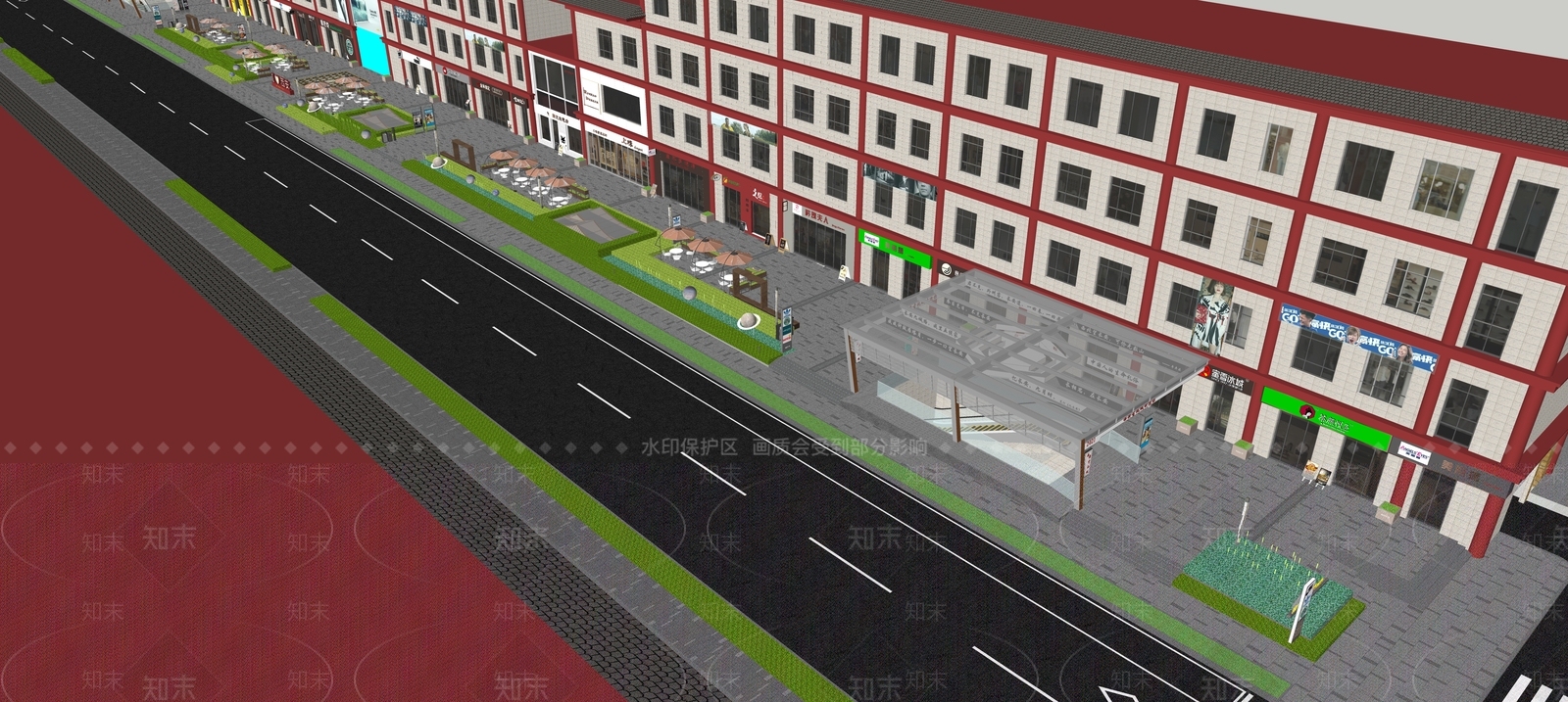 中式商业街SU模型下载【ID:1116166179】