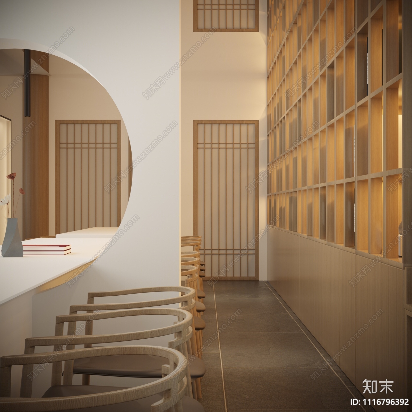 新中式书店3D模型下载【ID:1116796392】