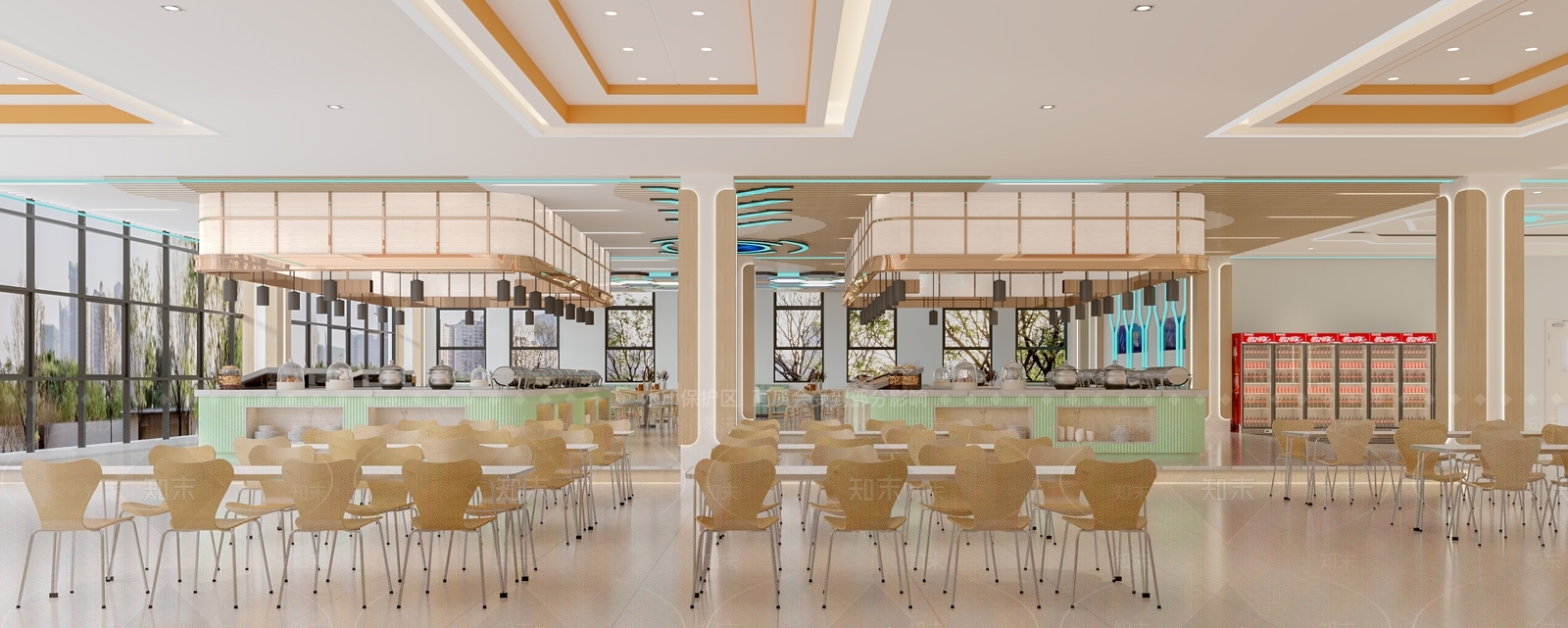 现代大学食堂3D模型下载【ID:1116172995】