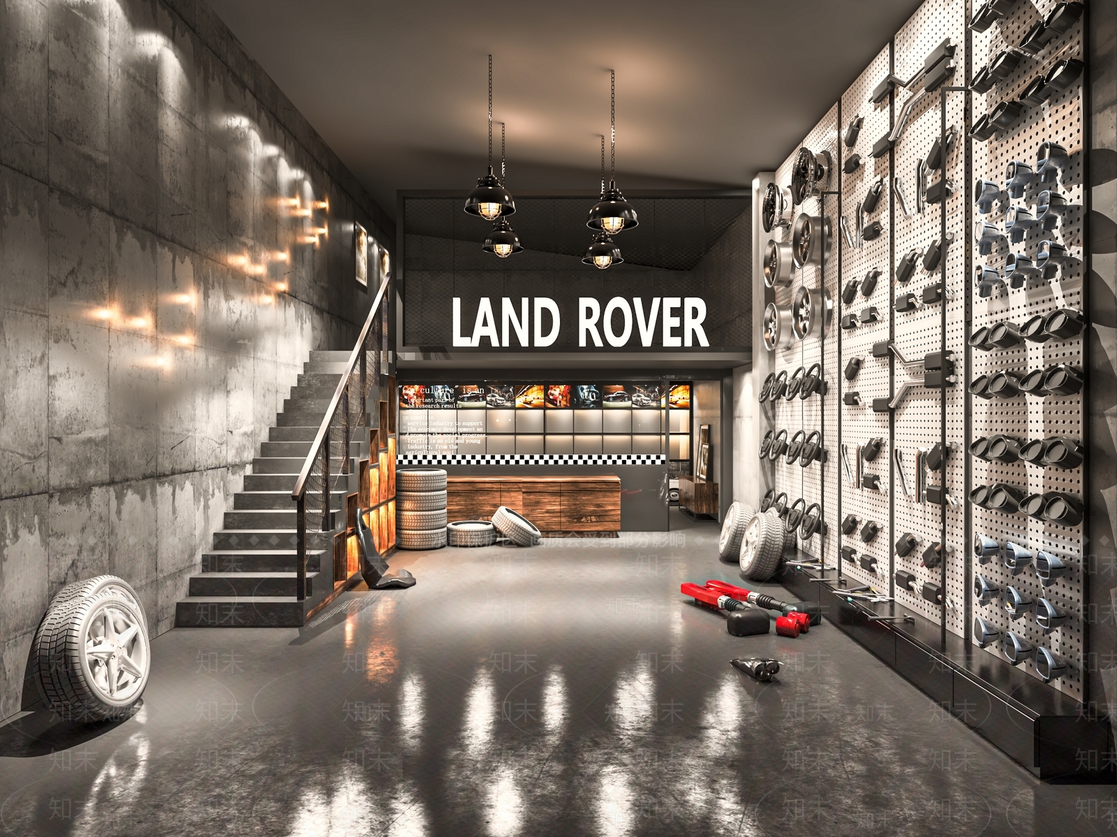 工业风汽车维修店SU模型下载【ID:1116182161】