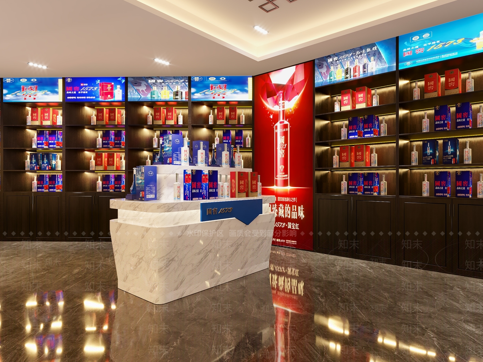 新中式烟酒店3D模型下载【ID:1116194326】