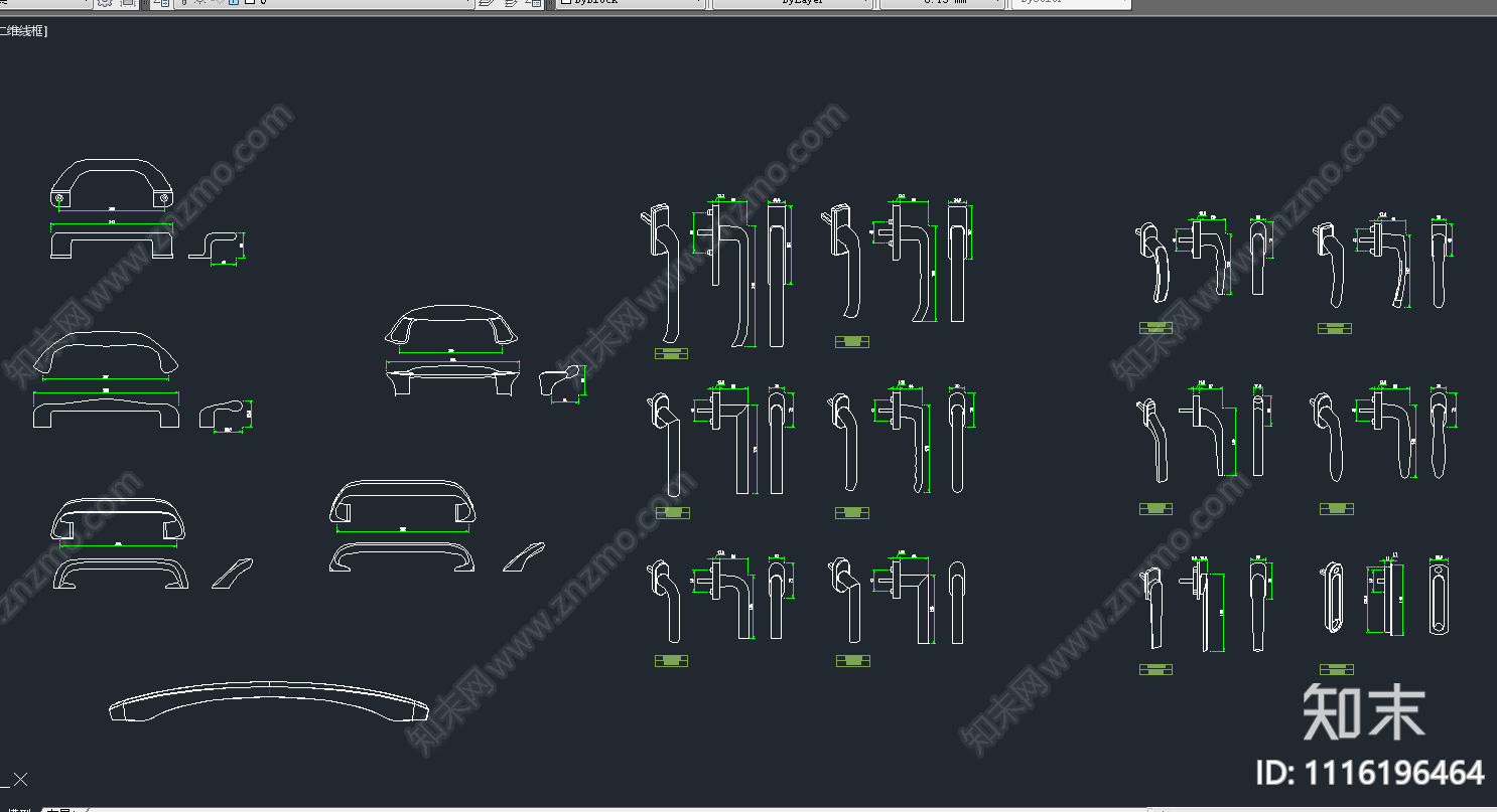 门窗执手样式图施工图下载【ID:1116196464】