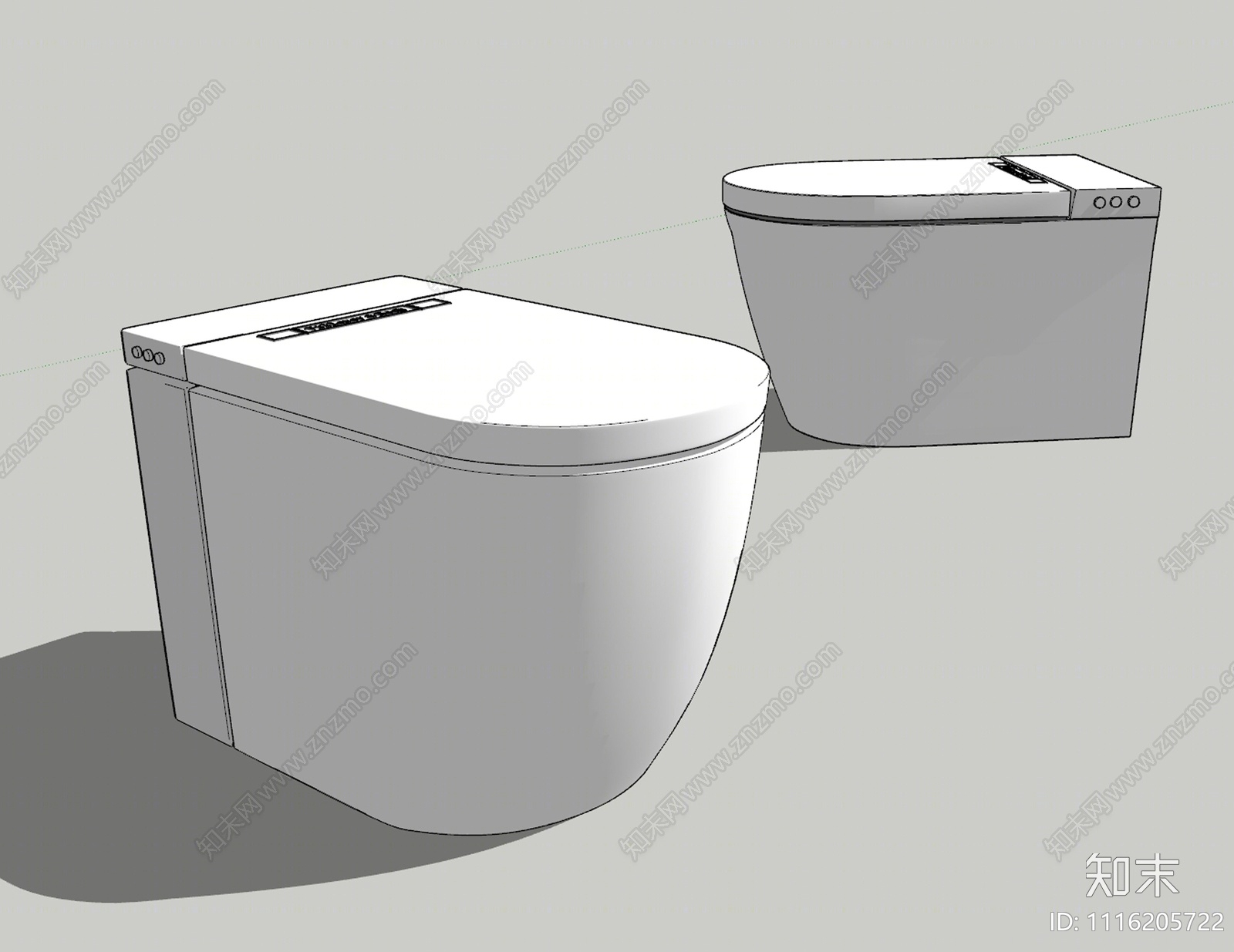 现代极简智能马桶SU模型下载【ID:1116205722】