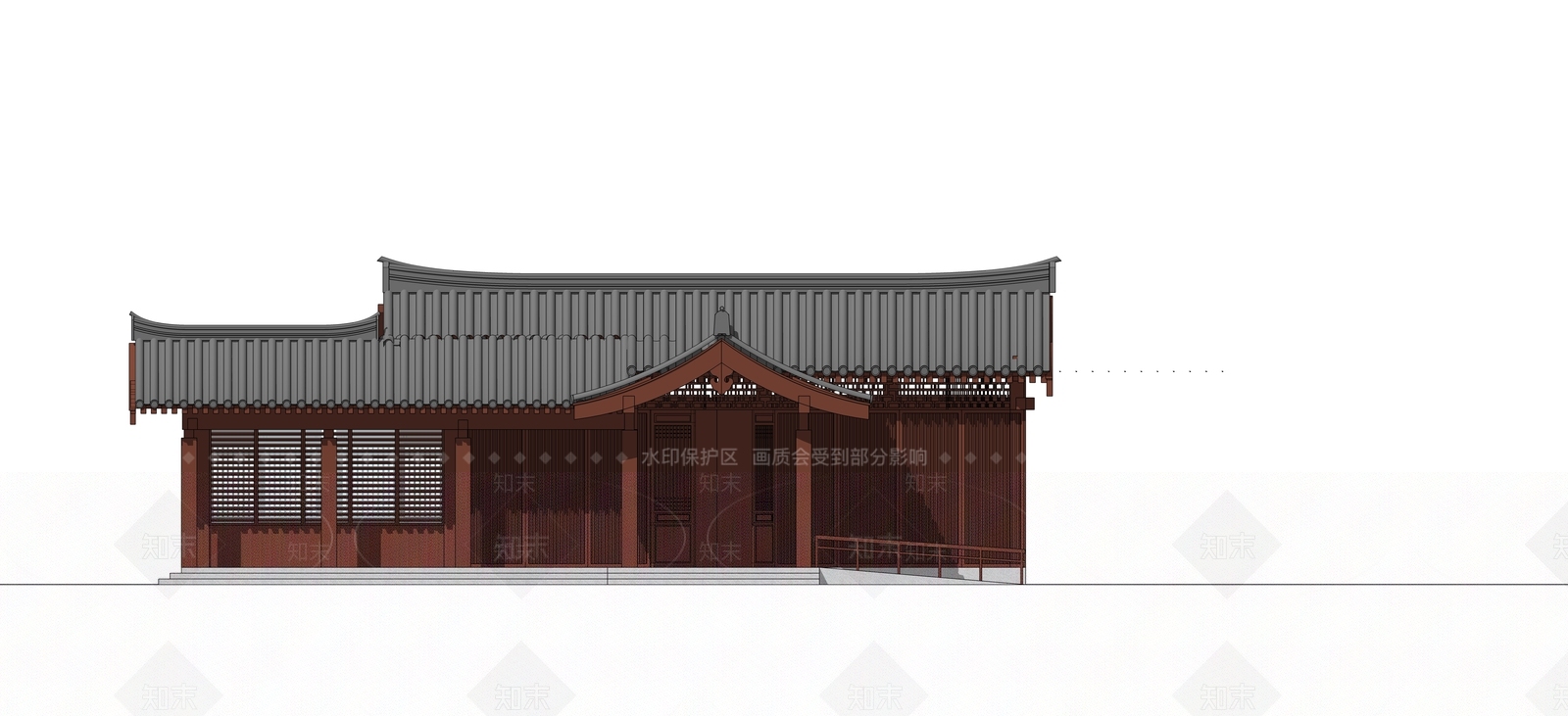 中式园林驿站SU模型下载【ID:1116209519】