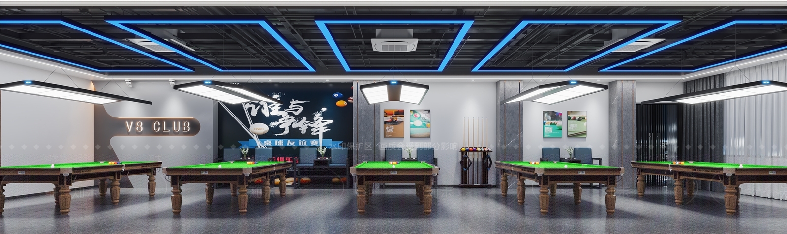 现代台球室3D模型下载【ID:1116211062】