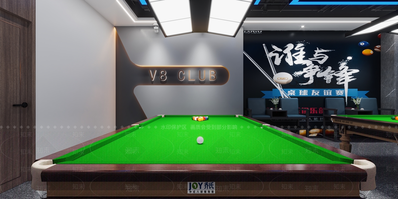 现代台球室3D模型下载【ID:1116211062】