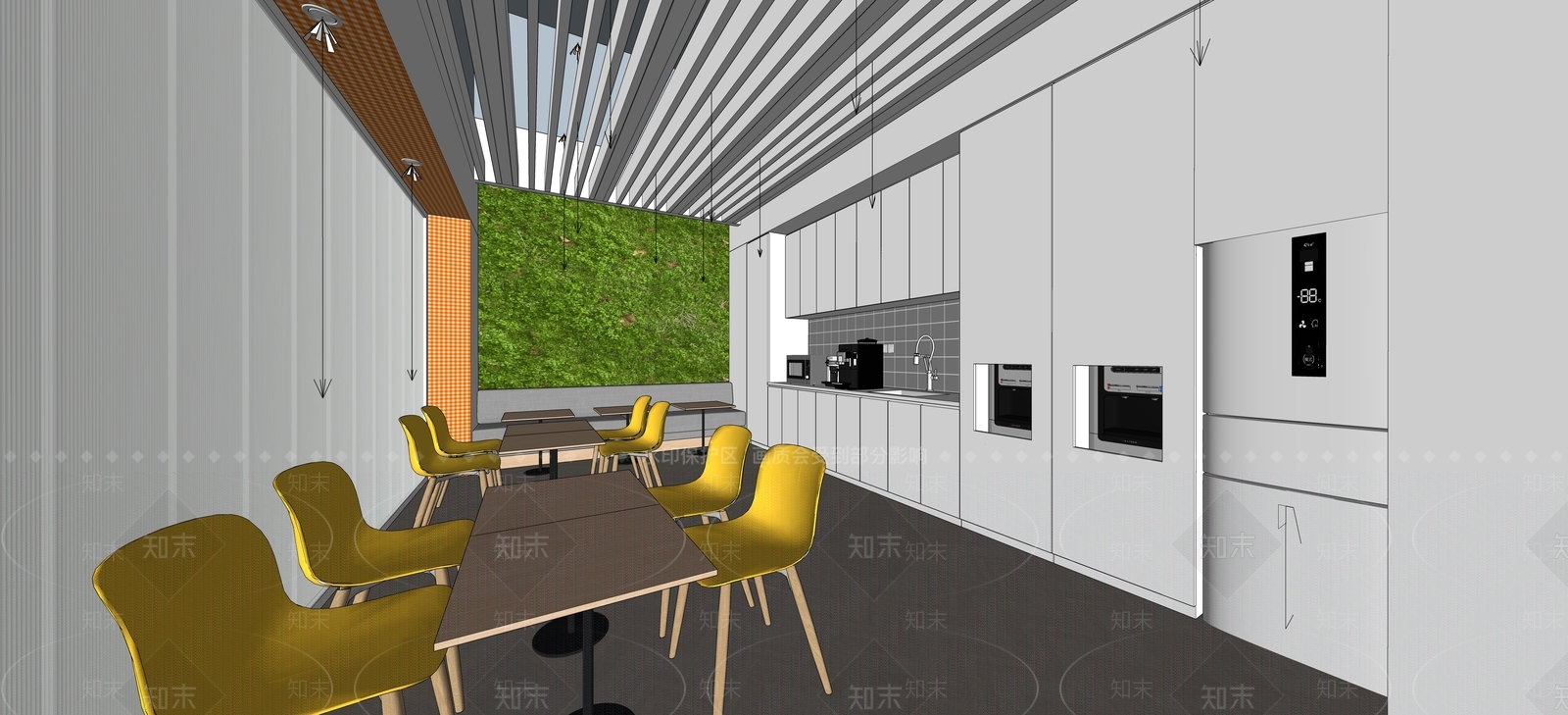现代茶水间SU模型下载【ID:1116210921】