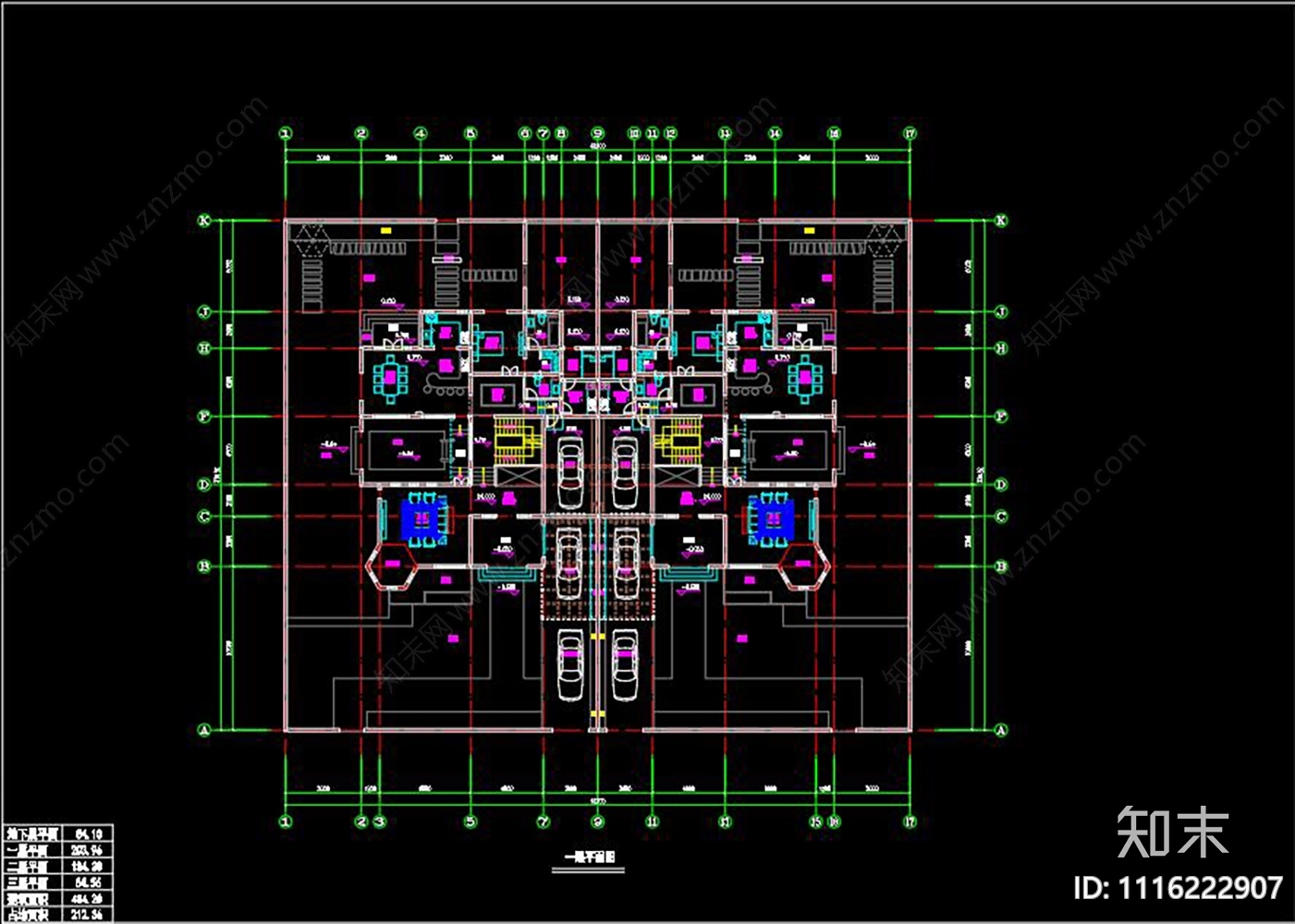 中式别墅建筑CAD施工图施工图下载【ID:1116222907】