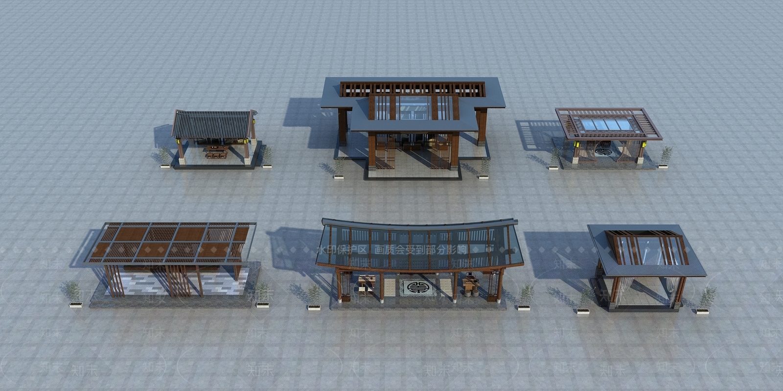 新中式亭子3D模型下载【ID:1116227339】