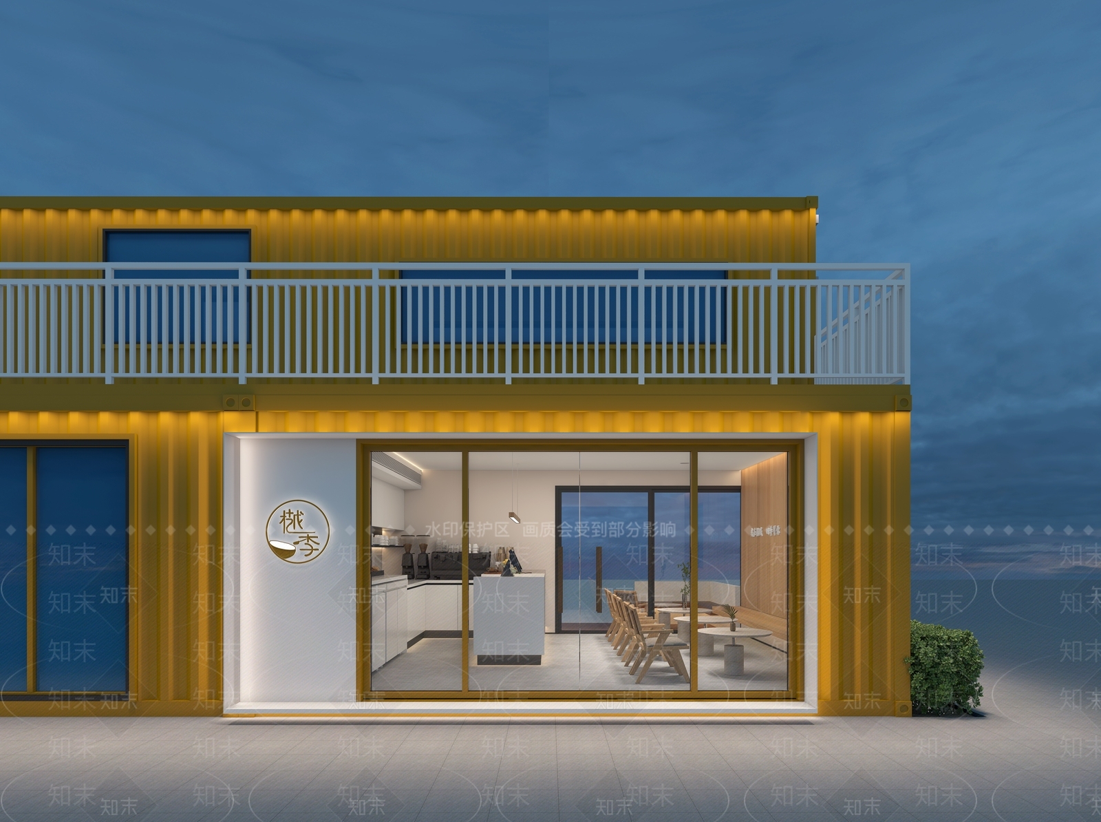 现代集装箱奶茶店3D模型下载【ID:1116228924】