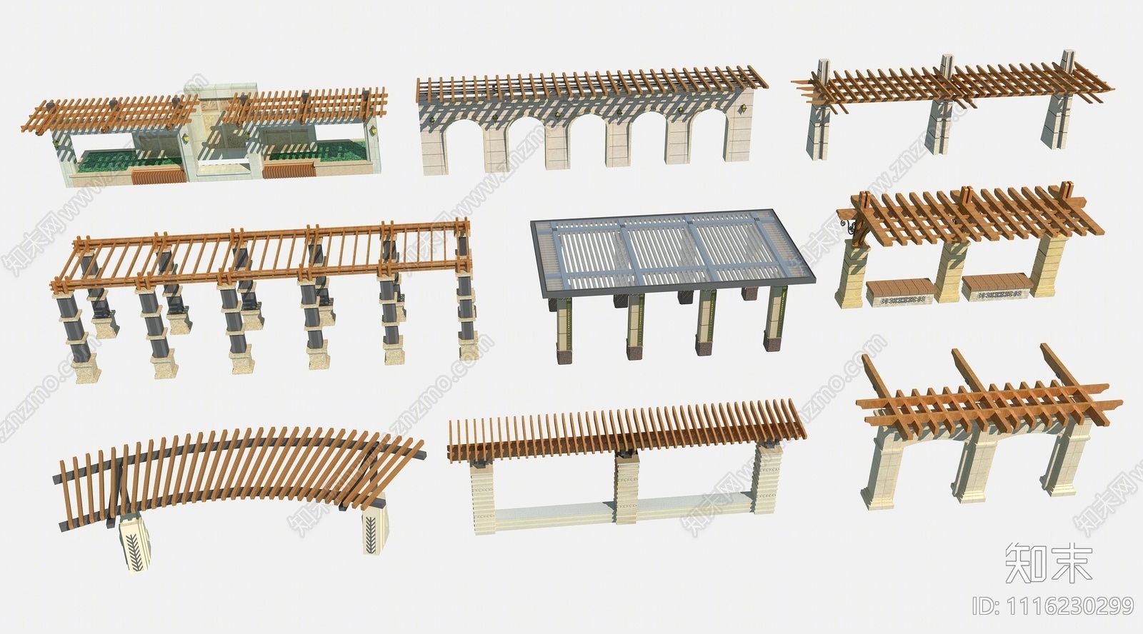 简欧廊架3D模型下载【ID:1116230299】