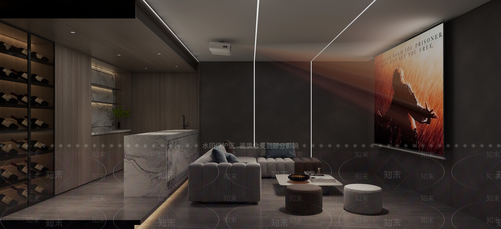 现代影音室3D模型下载【ID:1116231585】