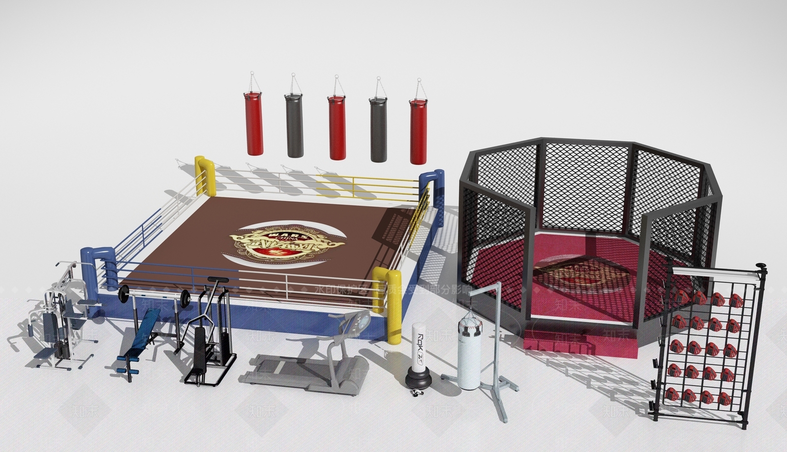 现代拳击台3D模型下载【ID:1116236098】