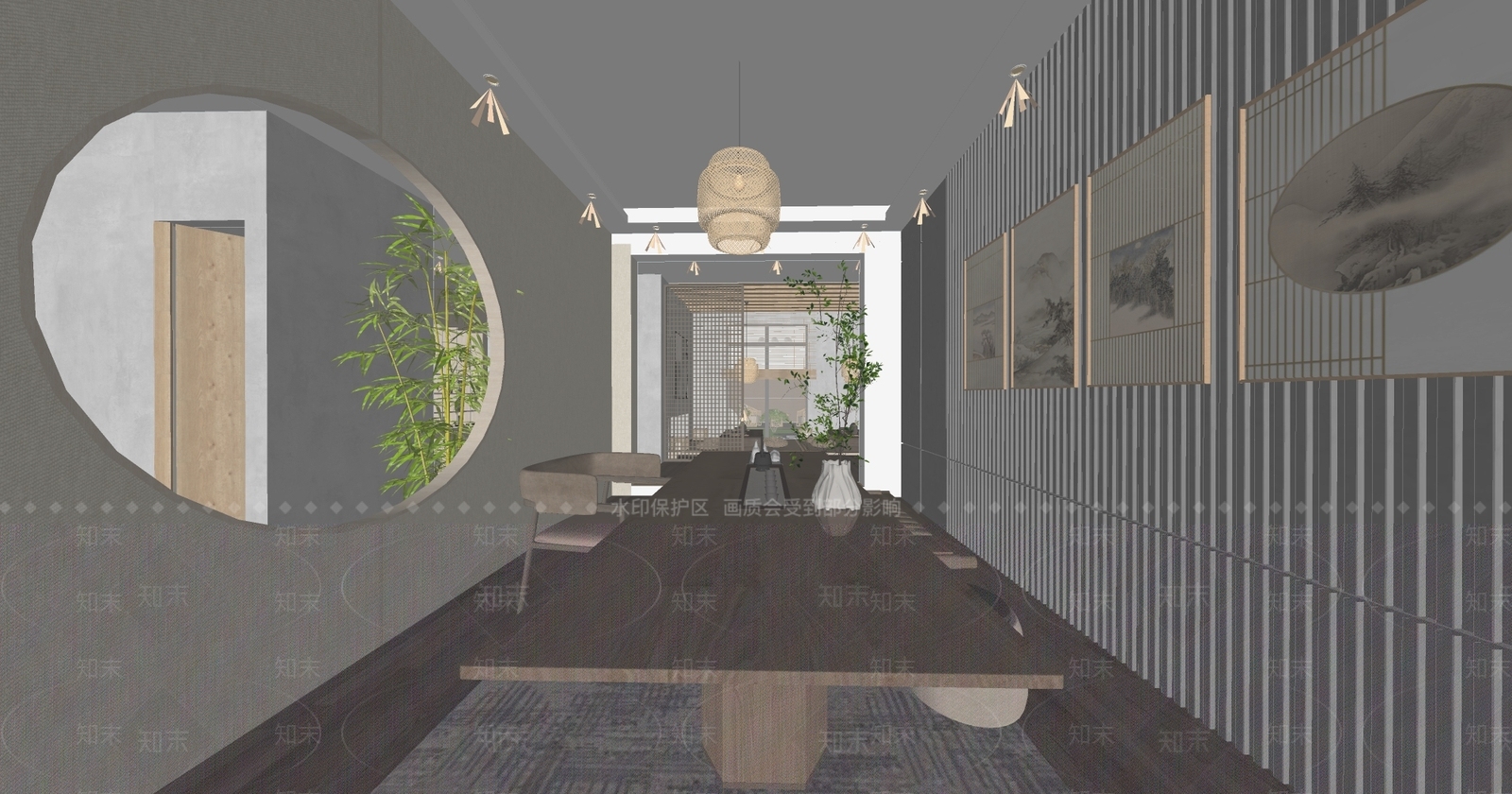 日式茶室SU模型下载【ID:1116257056】