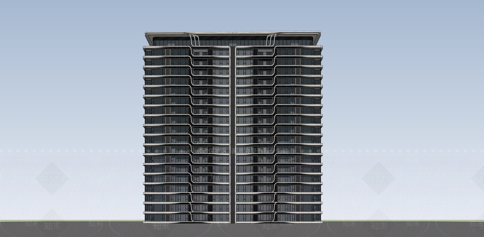 现代住宅高层SU模型下载【ID:1116259847】