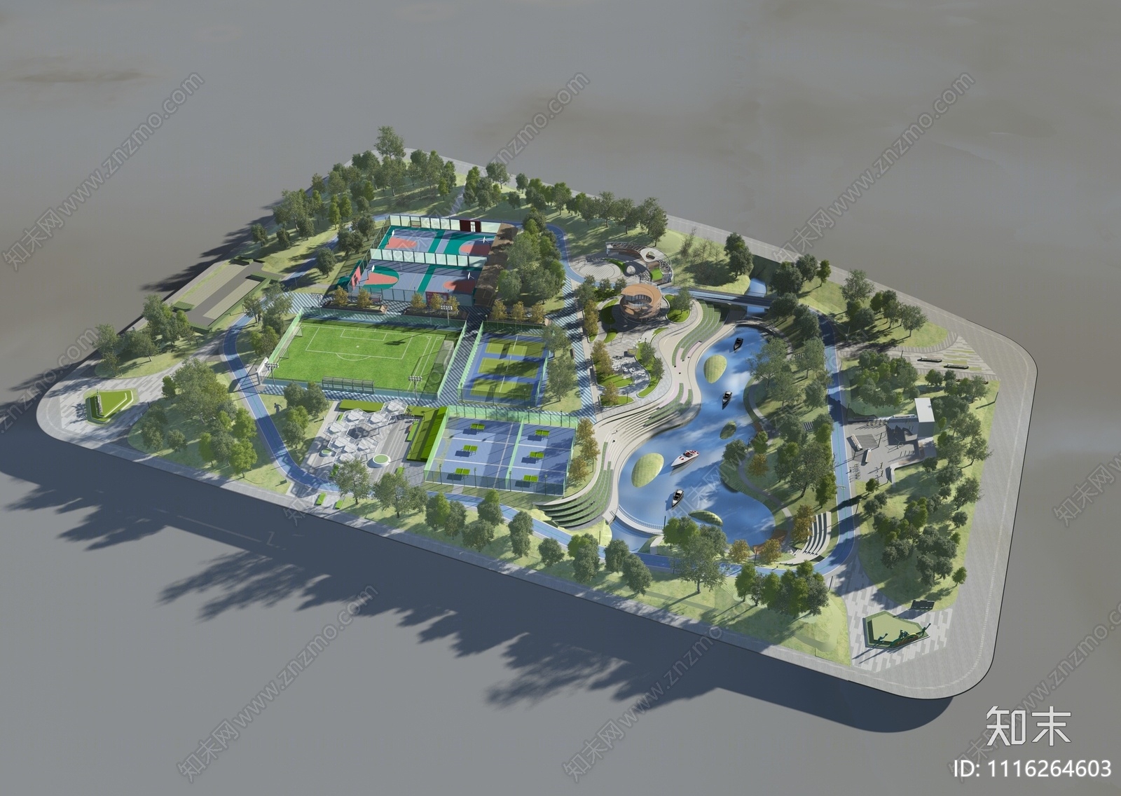 现代公园景观3D模型下载【ID:1116264603】_知末3d模型网
