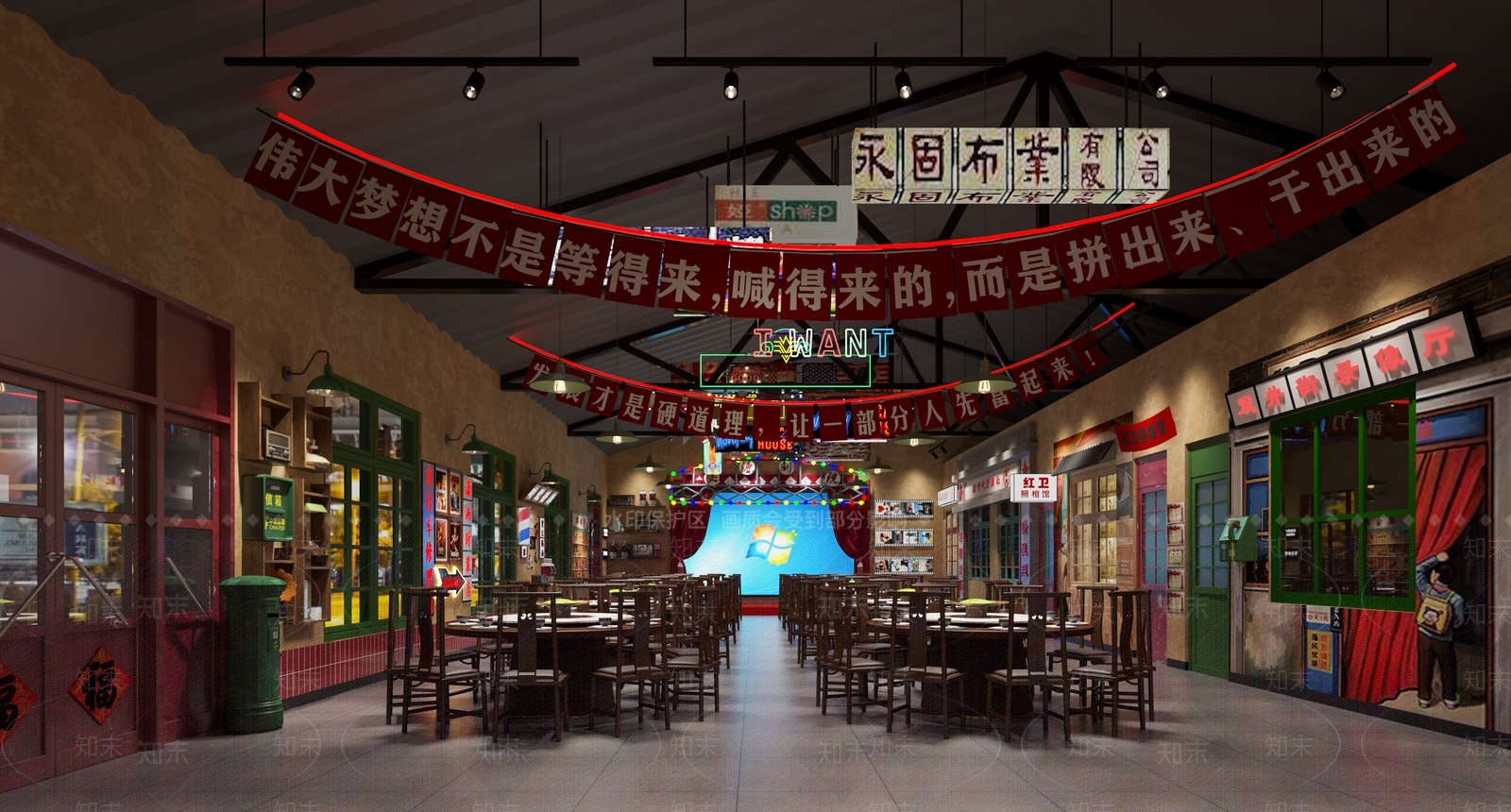 工业风港式茶餐厅3D模型下载【ID:1116273745】