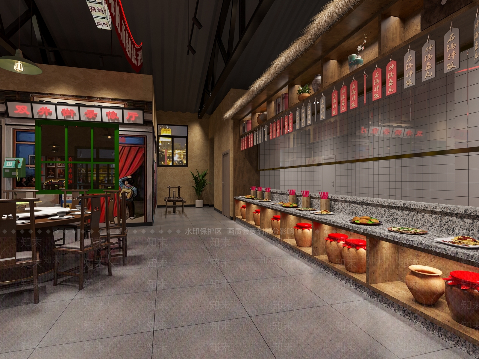 工业风港式茶餐厅3D模型下载【ID:1116273745】