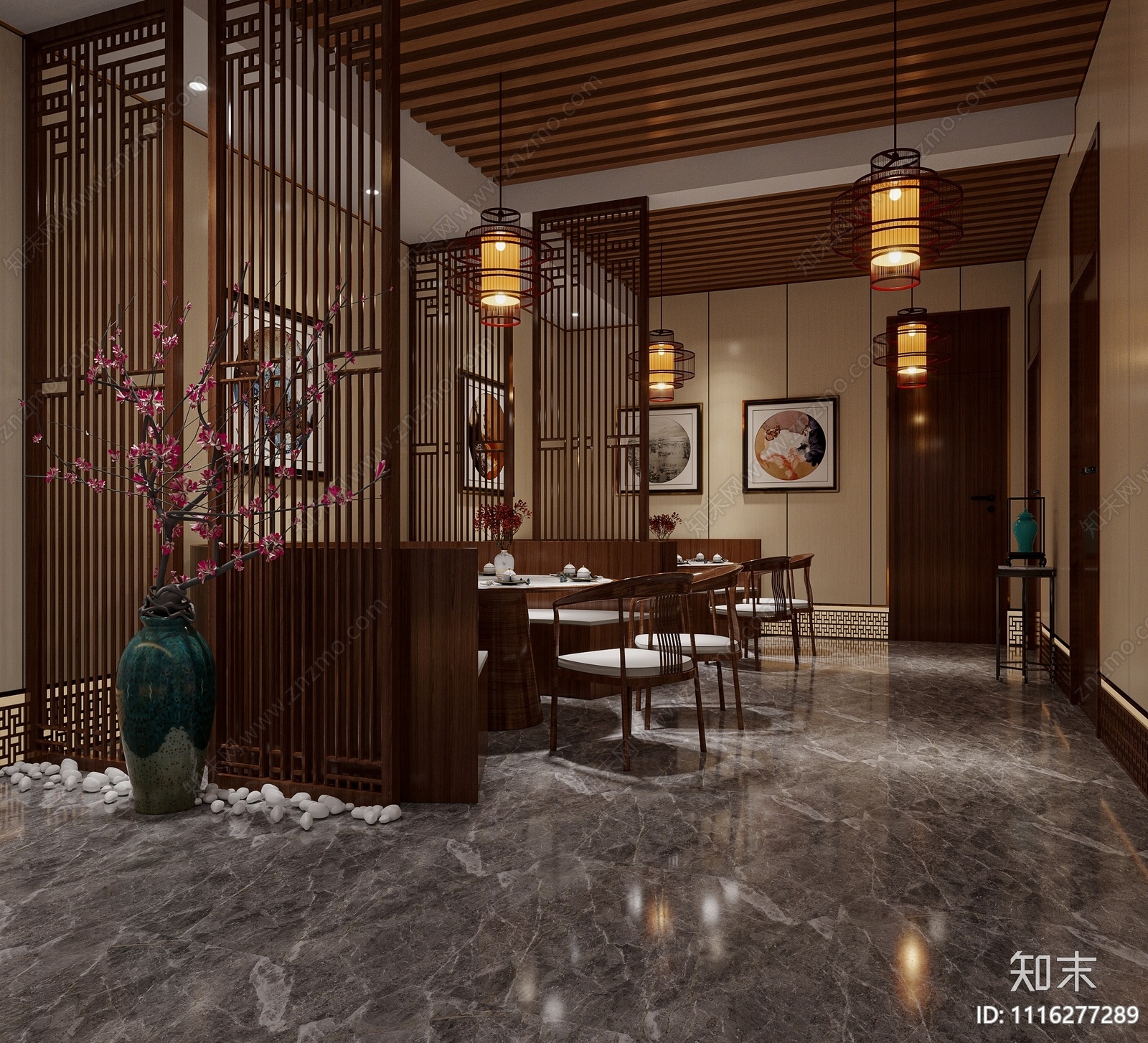 中式中餐厅3D模型下载【ID:1116277289】