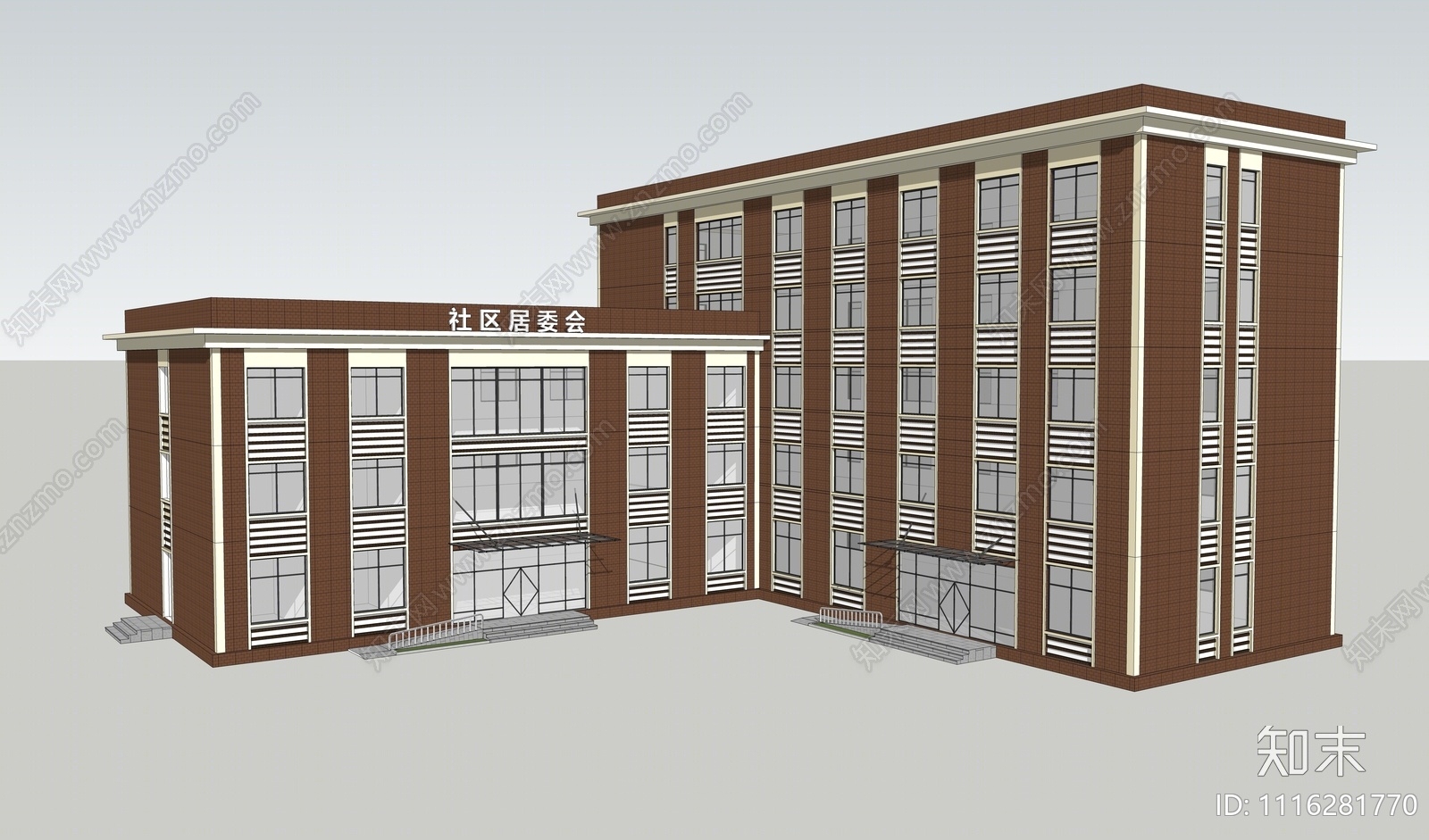 现代社区办公楼SU模型下载【ID:1116281770】