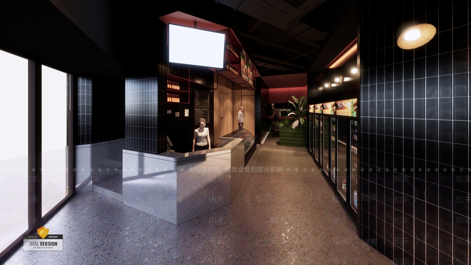 现代西餐厅SU模型下载【ID:1116368436】