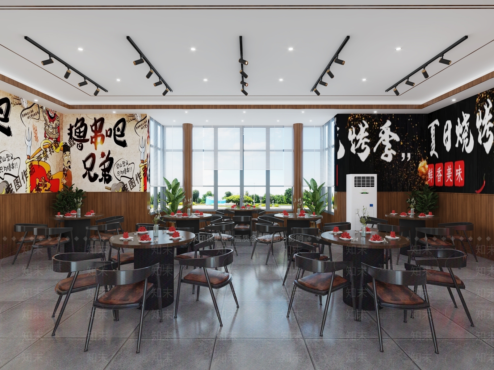 工业风烧烤店3D模型下载【ID:1116286857】