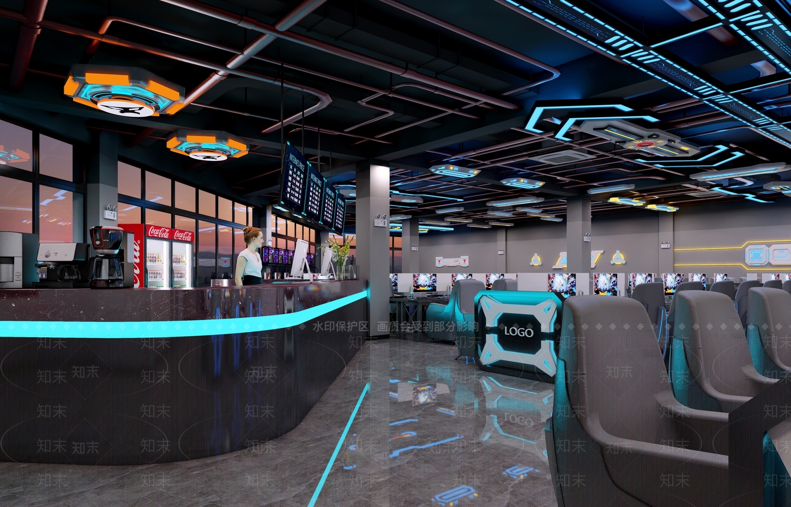现代网吧3D模型下载【ID:1116287047】