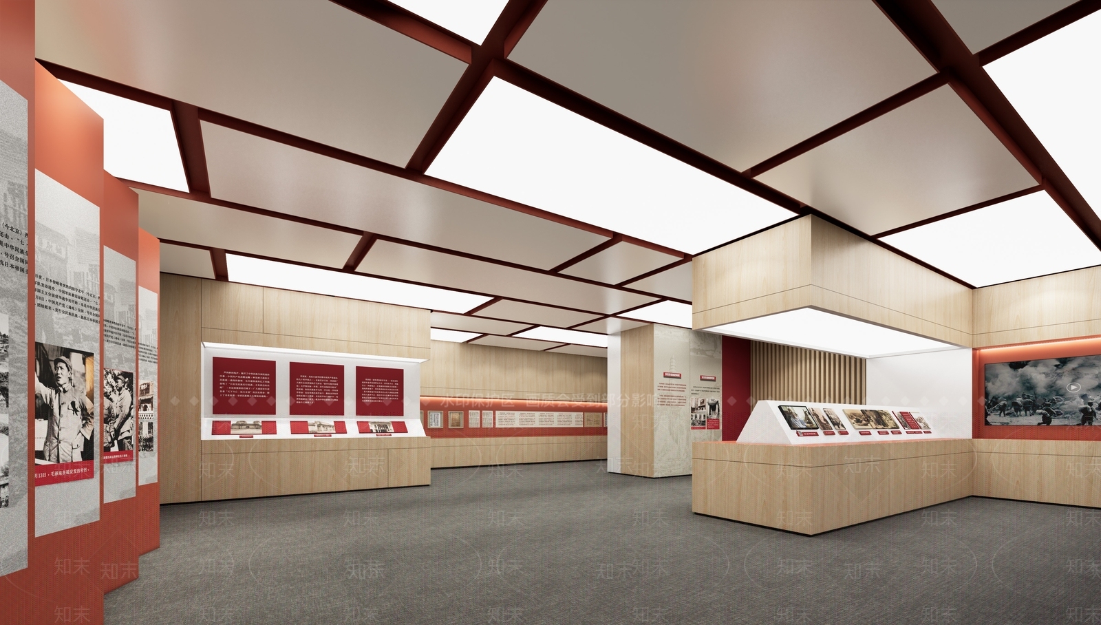 现代党建展厅SU模型下载【ID:1116295946】
