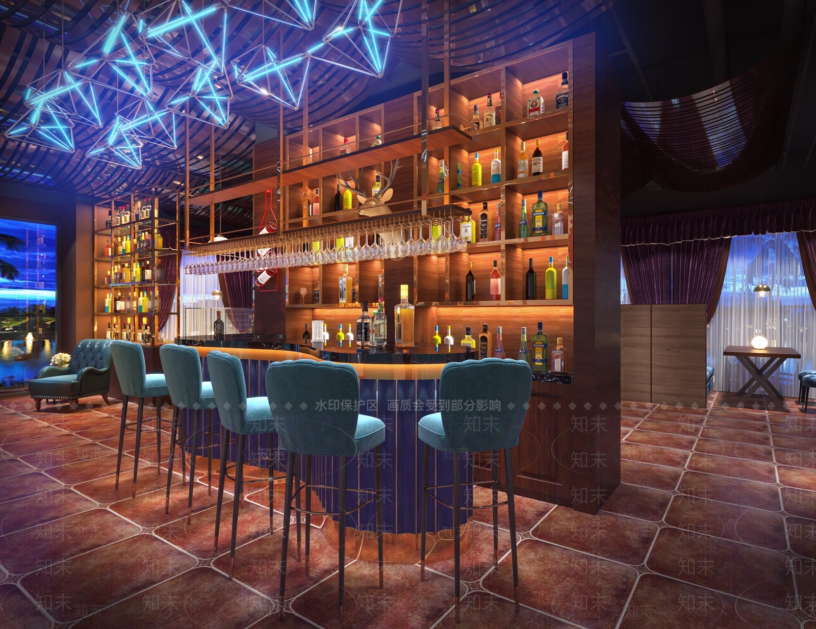 美式酒吧3D模型下载【ID:1116300031】