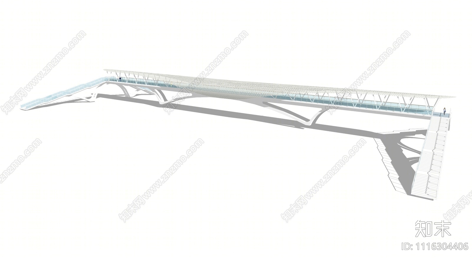 现代人行天桥SU模型下载【ID:1116304406】