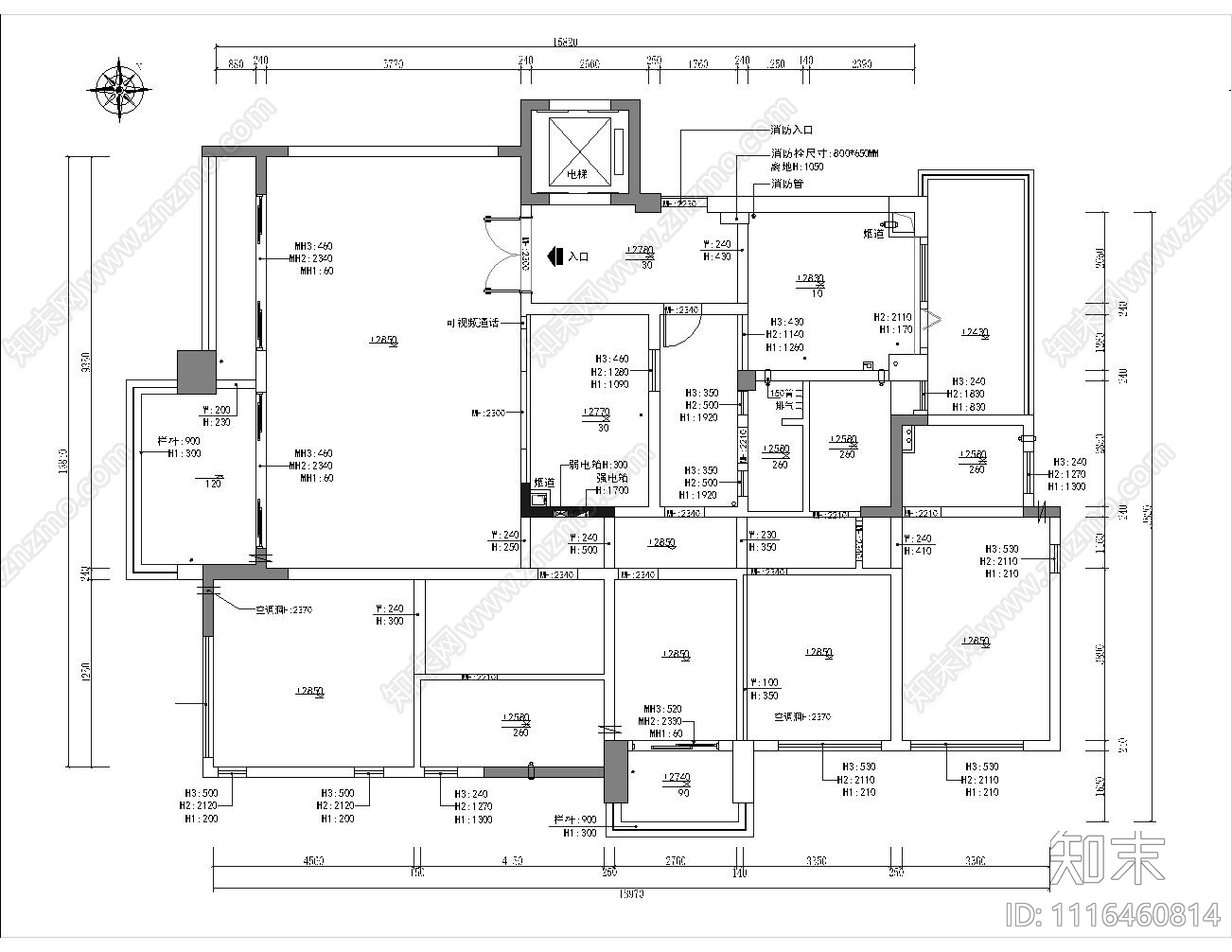 CDT空间设计户型方案cad施工图下载【ID:1116460814】