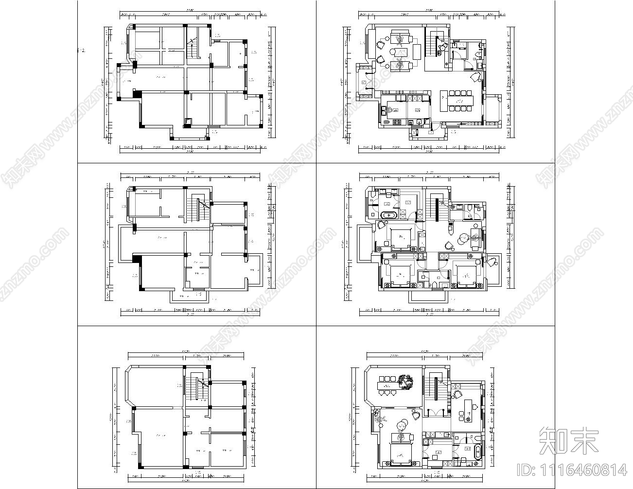 CDT空间设计户型方案cad施工图下载【ID:1116460814】