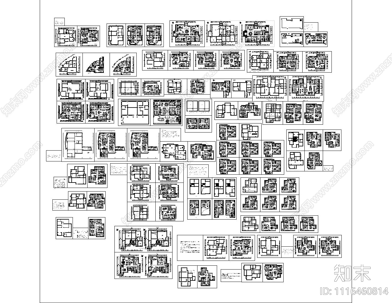 CDT空间设计户型方案cad施工图下载【ID:1116460814】