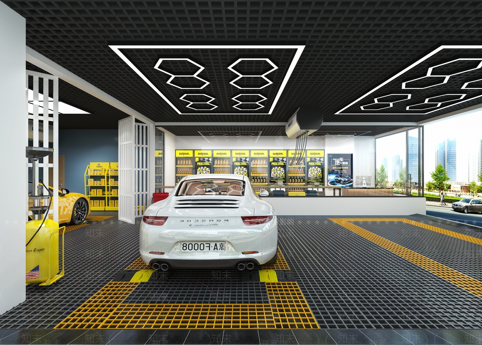 现代洗车店3D模型下载【ID:1116313726】