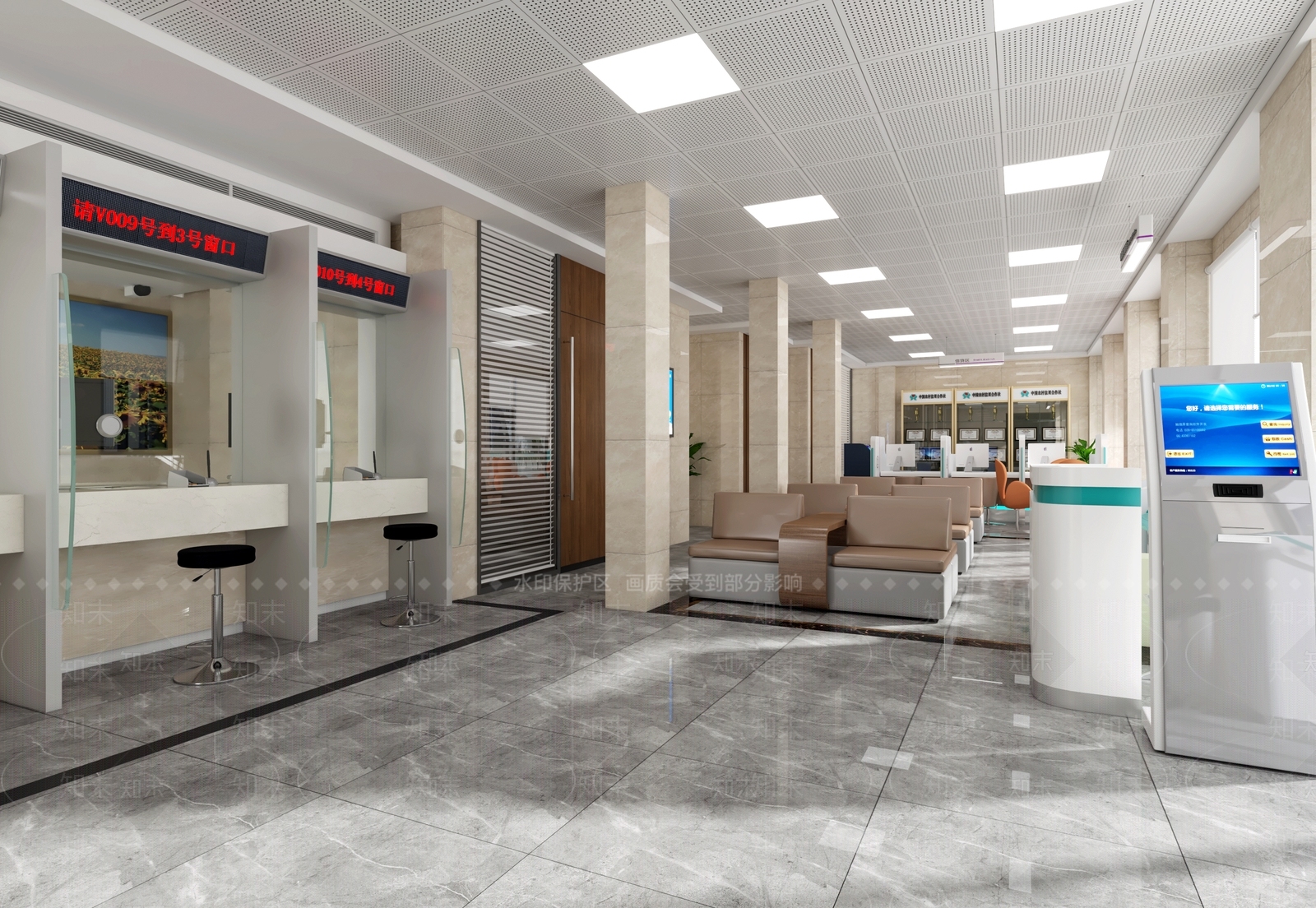 现代银行柜台3D模型下载【ID:1116382998】