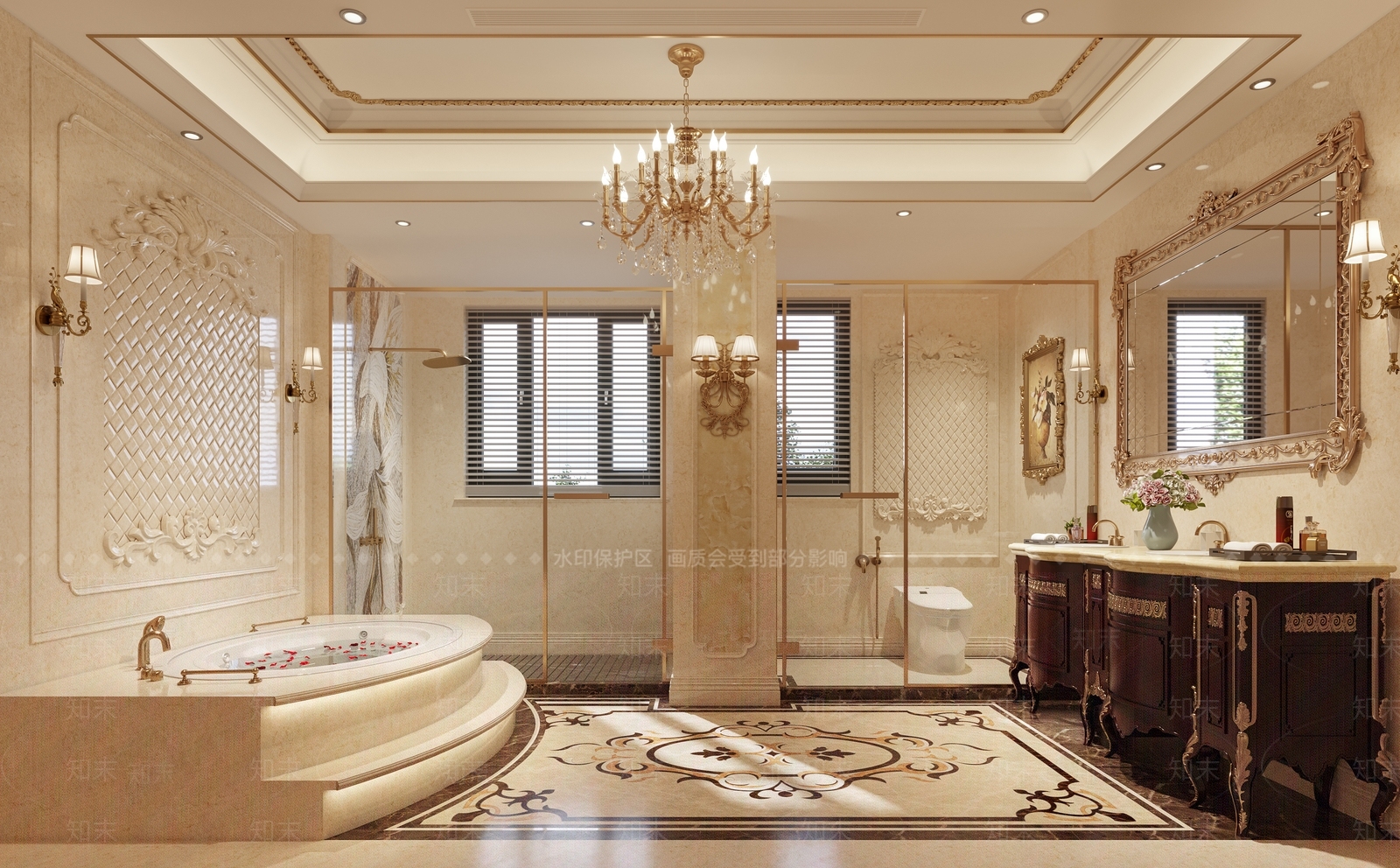 欧式古典卫生间3D模型下载【ID:1116316412】