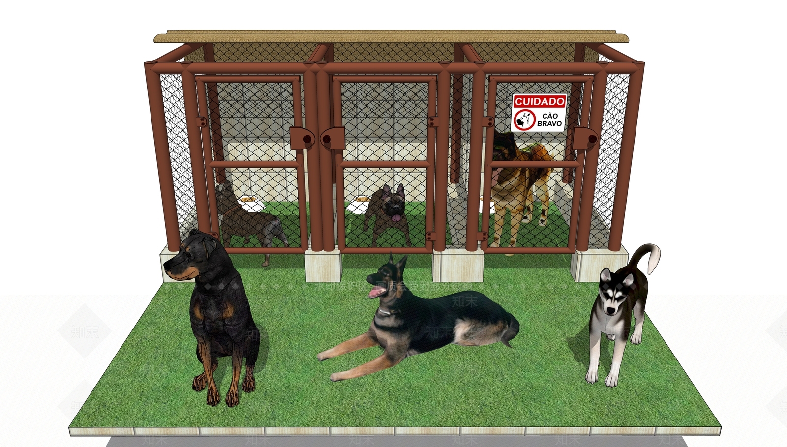 现代狗屋SU模型下载【ID:1116326903】