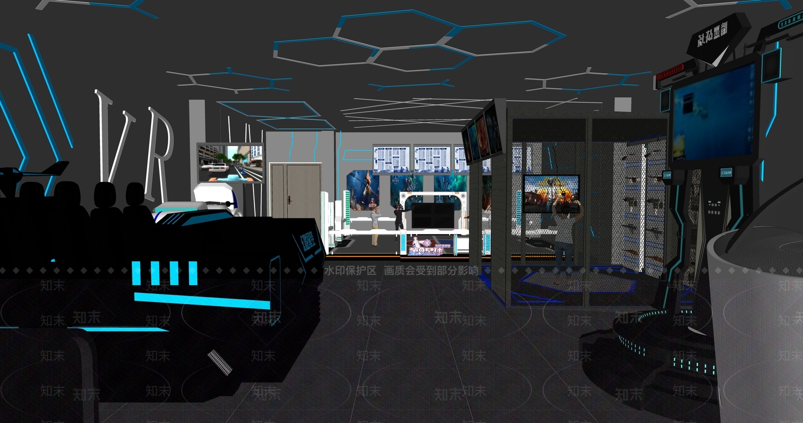现代VR体验店SU模型下载【ID:1116328527】