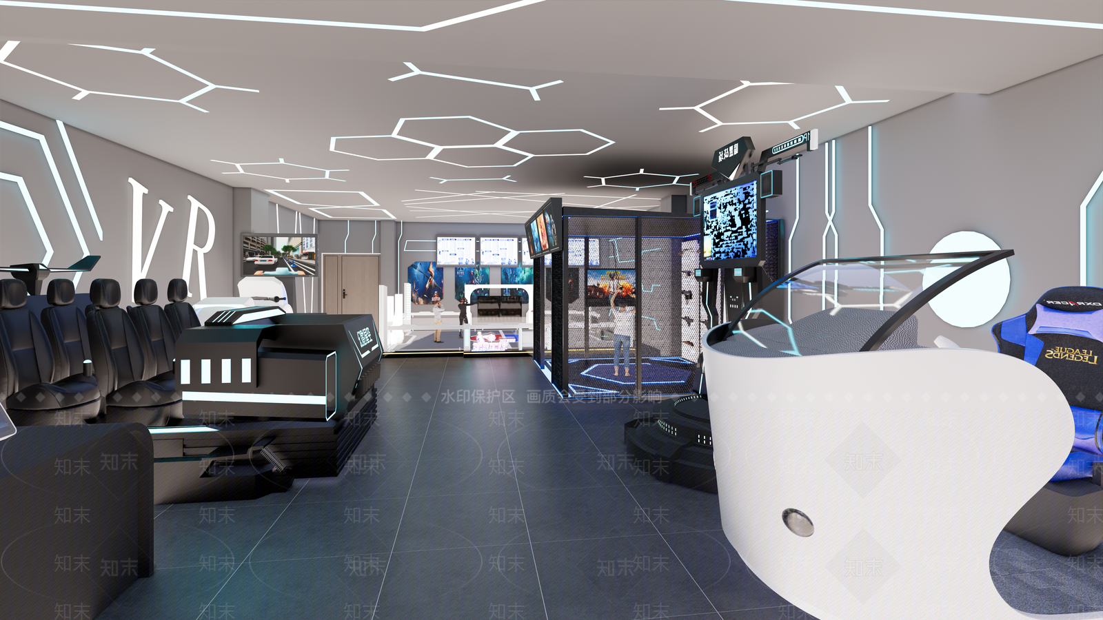 现代VR体验店SU模型下载【ID:1116328527】