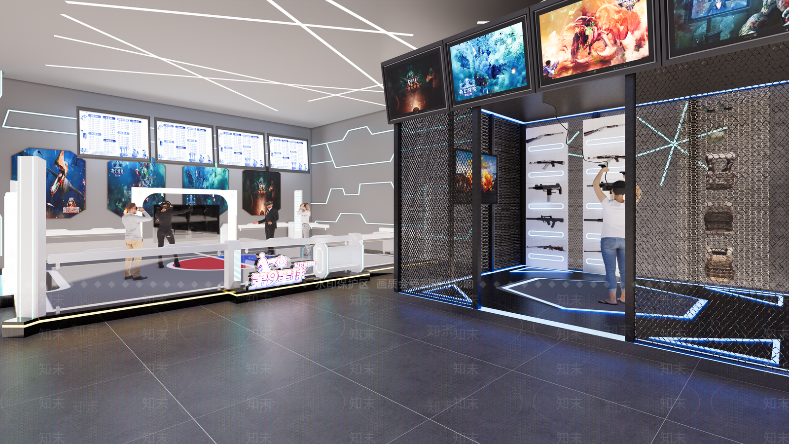 现代VR体验店SU模型下载【ID:1116328527】