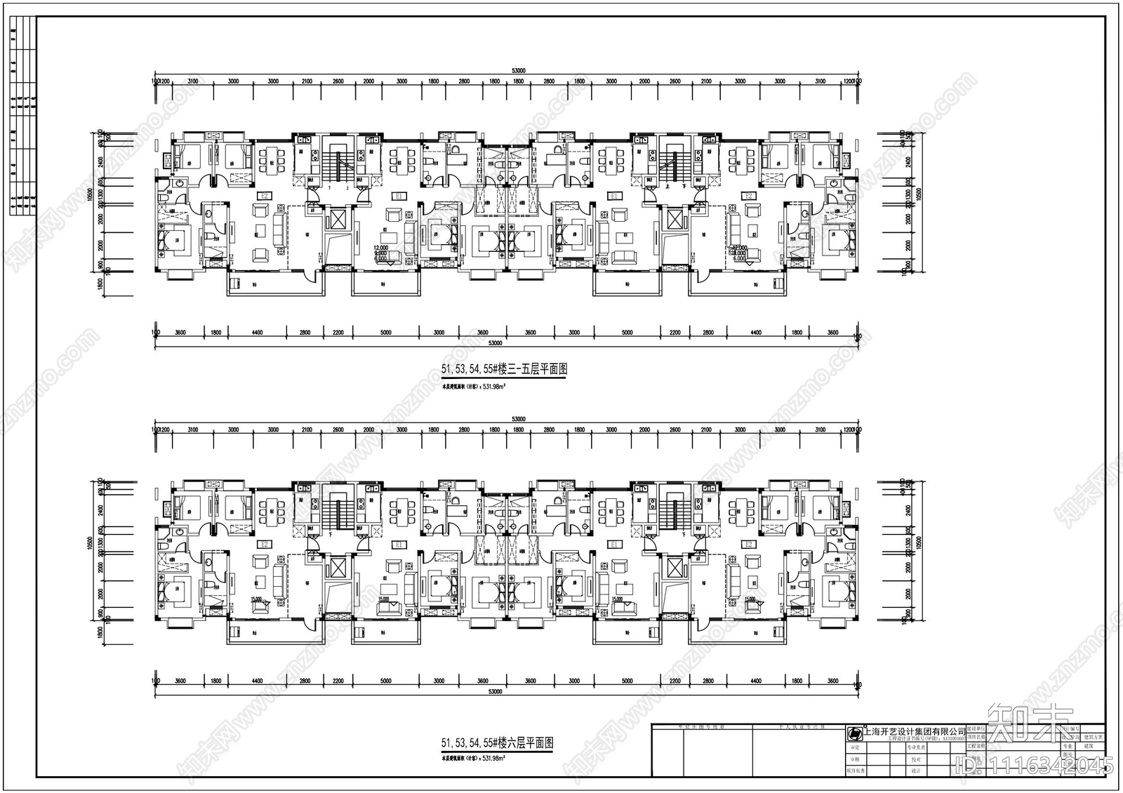 新中式公寓建筑施工图cad施工图下载【ID:1116342045】